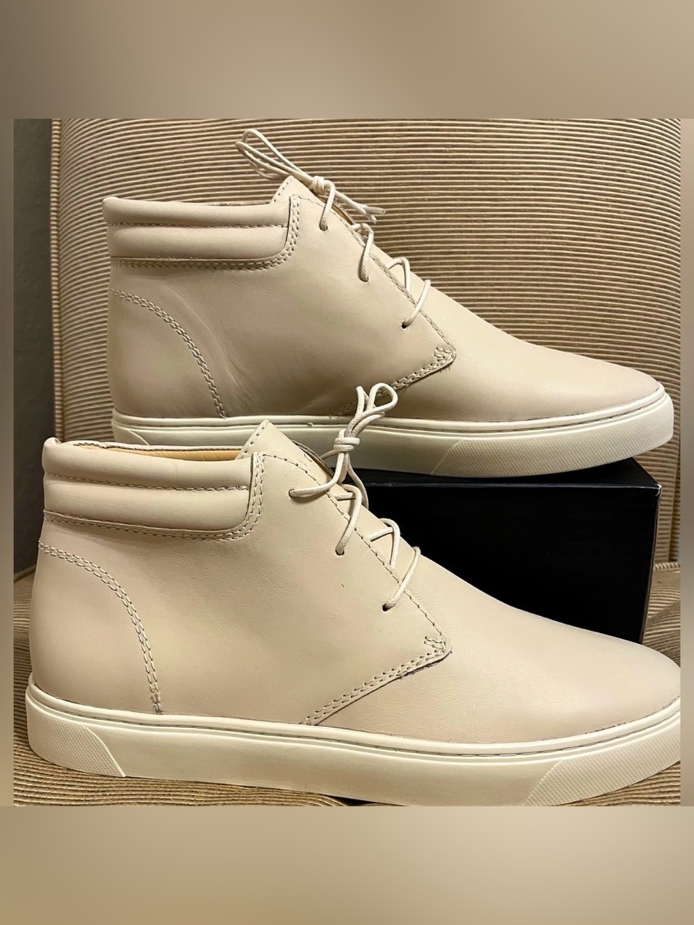 NWOT Nisolo Men’s Cortez Mid Top Sneaker in Bone - Size 11.5